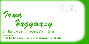 irma hagymasy business card